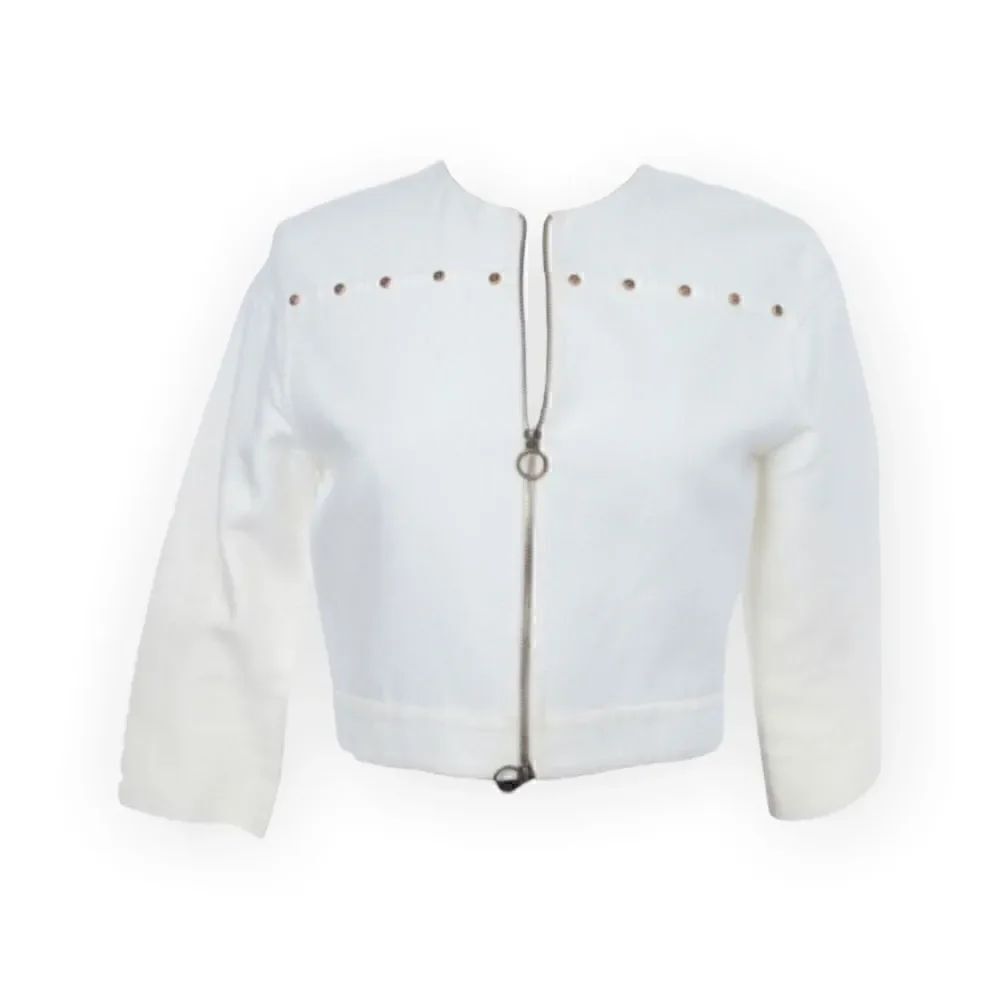AGNONA White Cropped Jacket 